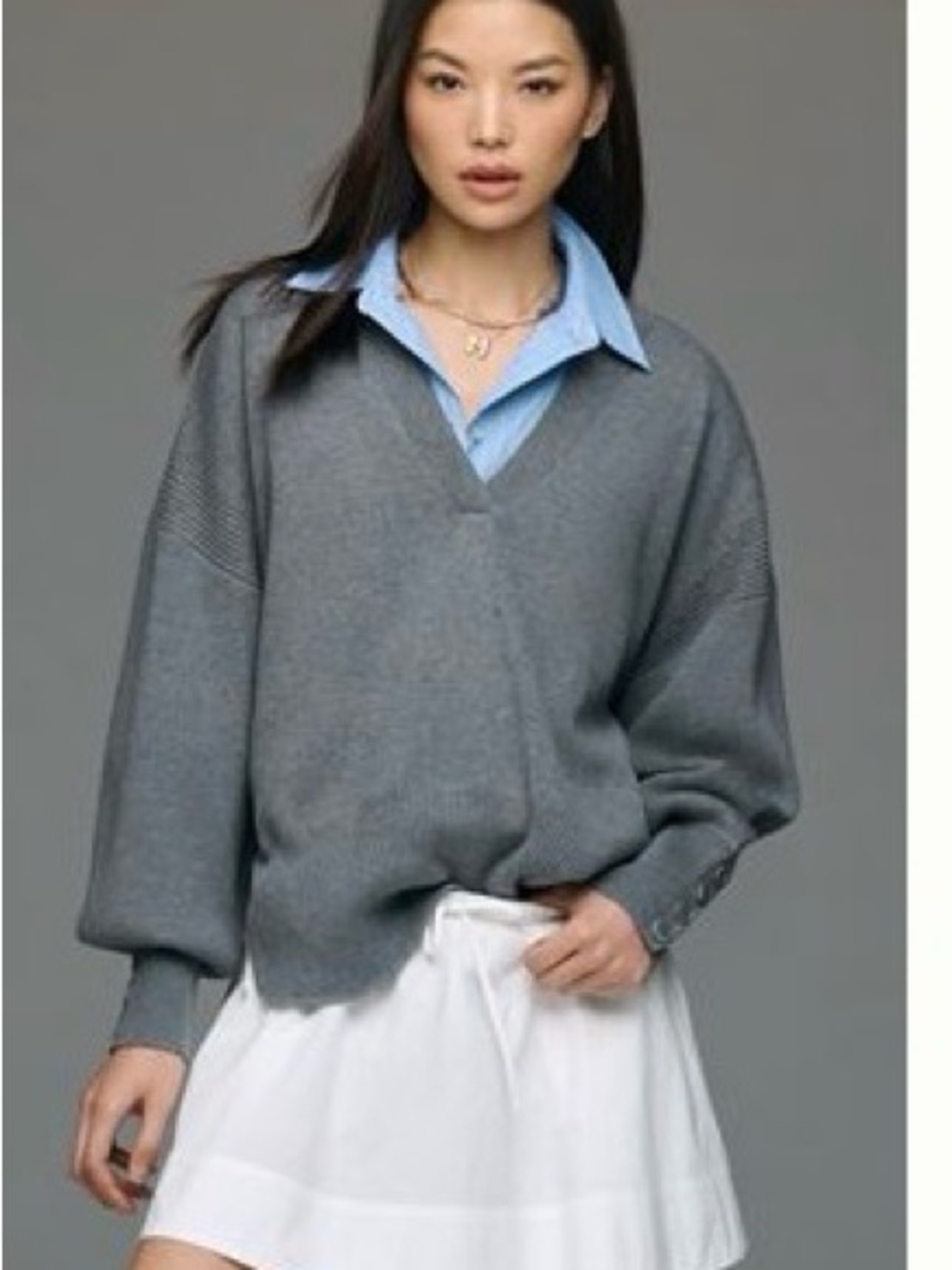 Maeve Grey V-Neck Sweater (Tan shown for clear picture) Only GREY Available. NWT